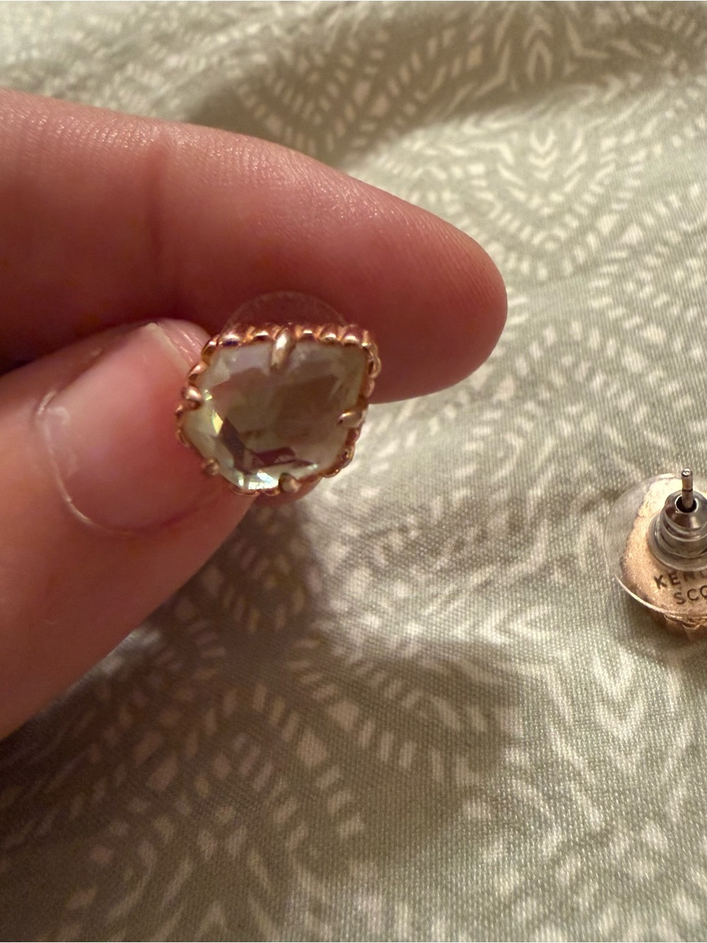 Kendra Scott Iridescent Tessa Crystal Stud Earrings with Rose Gold Setting